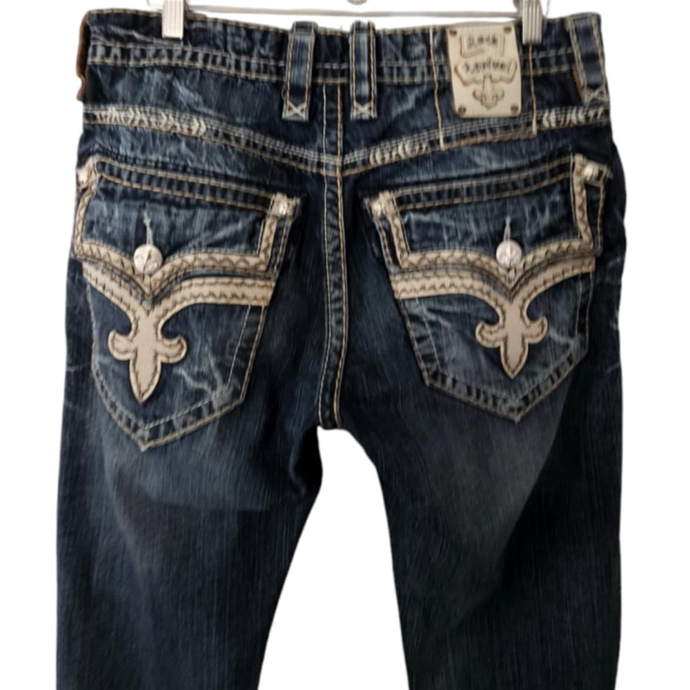 Rock Revival Leo Straight Distressed Denim/Jeans 34x30” RP9723J Ted J